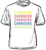 Youth Chargers rainbow repeat white shirt