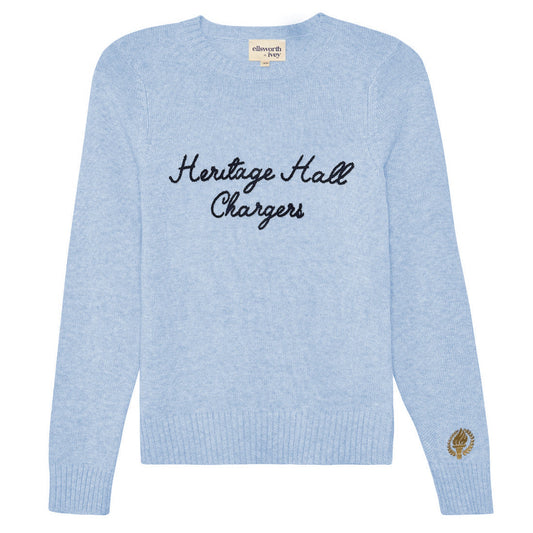 Women's ellsworth+ivey sweater, sky blue, HHall Chargers script