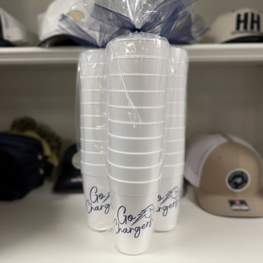 Party Cups, set of 10, Go Chargers