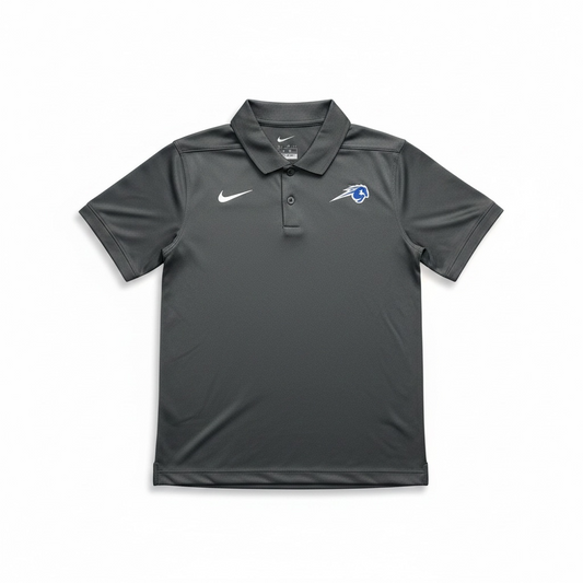 Youth Nike Victory Polo, grey, Charger horse logo