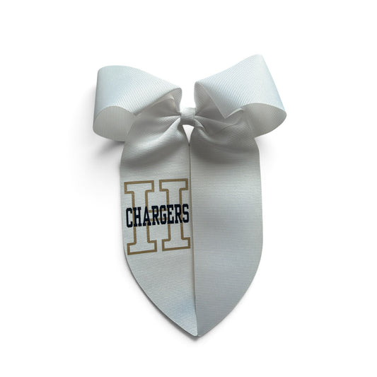 King Whimsy Tails Bow, white, H Chargers