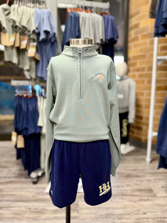 Youth Textured 1/4 zip, grey, Charger Horse