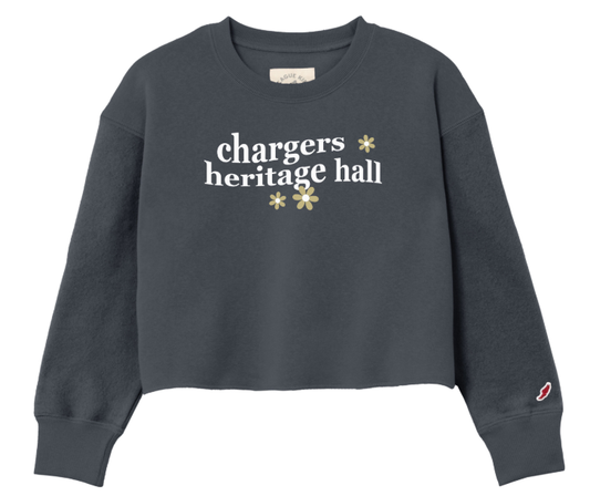 Youth fleece sweatshirt, League, navy, flowers chargers hhall