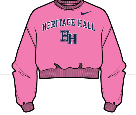 Youth Nike Boxy Crew, playful pink, HHall stacked Hs logo
