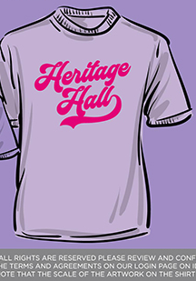 Youth T-Shirt, orchid, Heritage Hall pink script