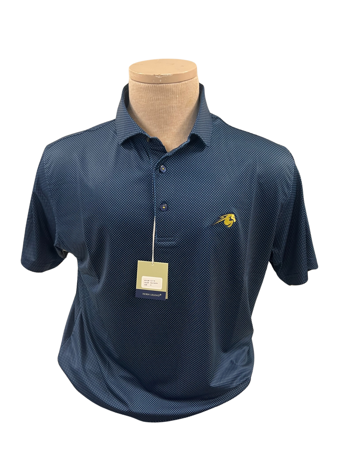 Men's Horn Legend SS polo, navy/blue dots