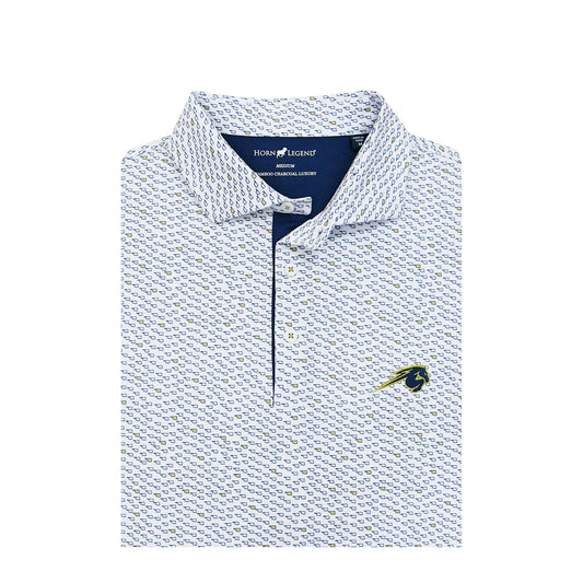 Horn Legend Polo OK States print, white, horse logo embroidered