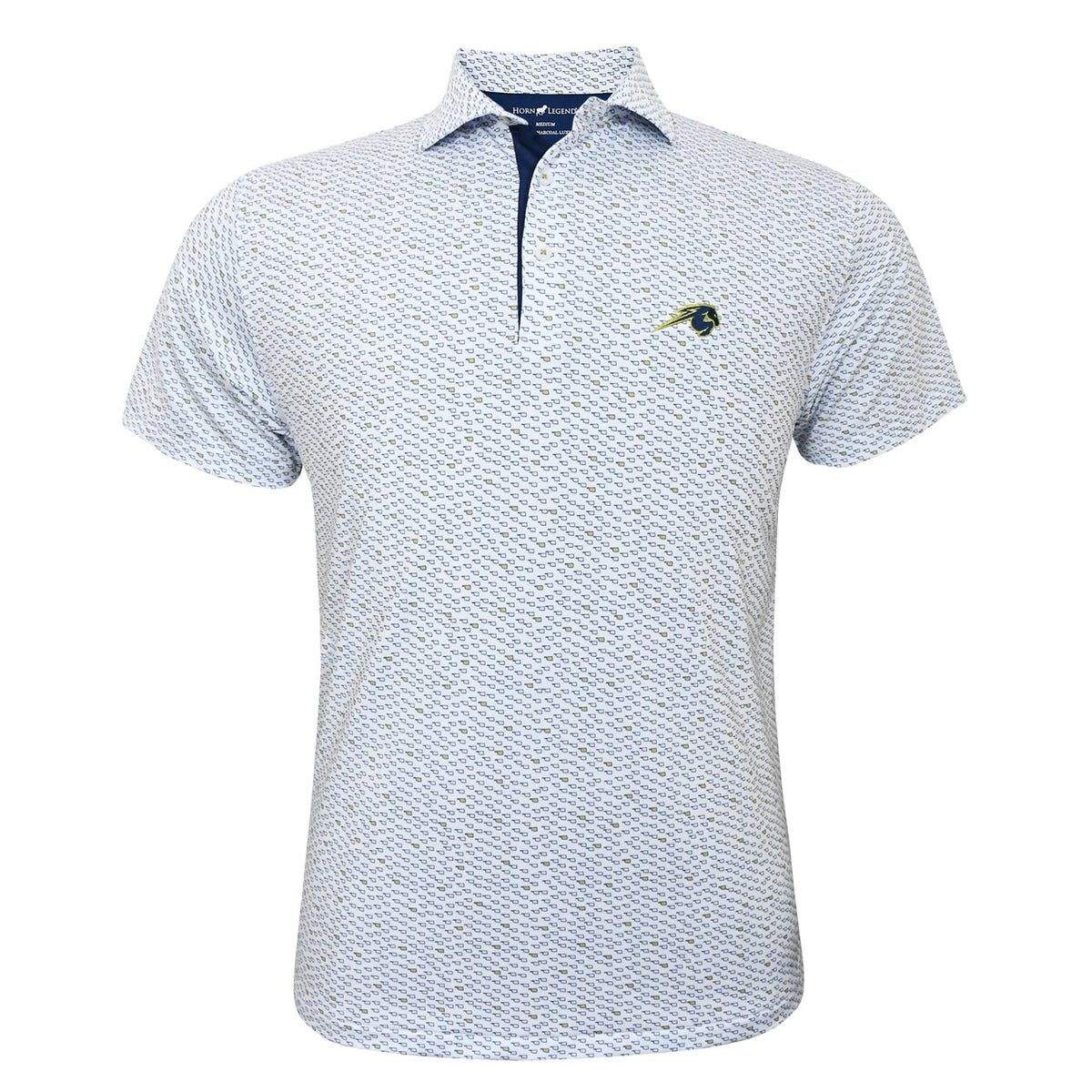 Horn Legend Polo OK States print, white, horse logo embroidered