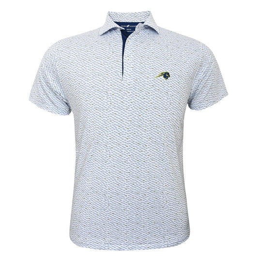 Horn Legend Polo OK States print, white, horse logo embroidered