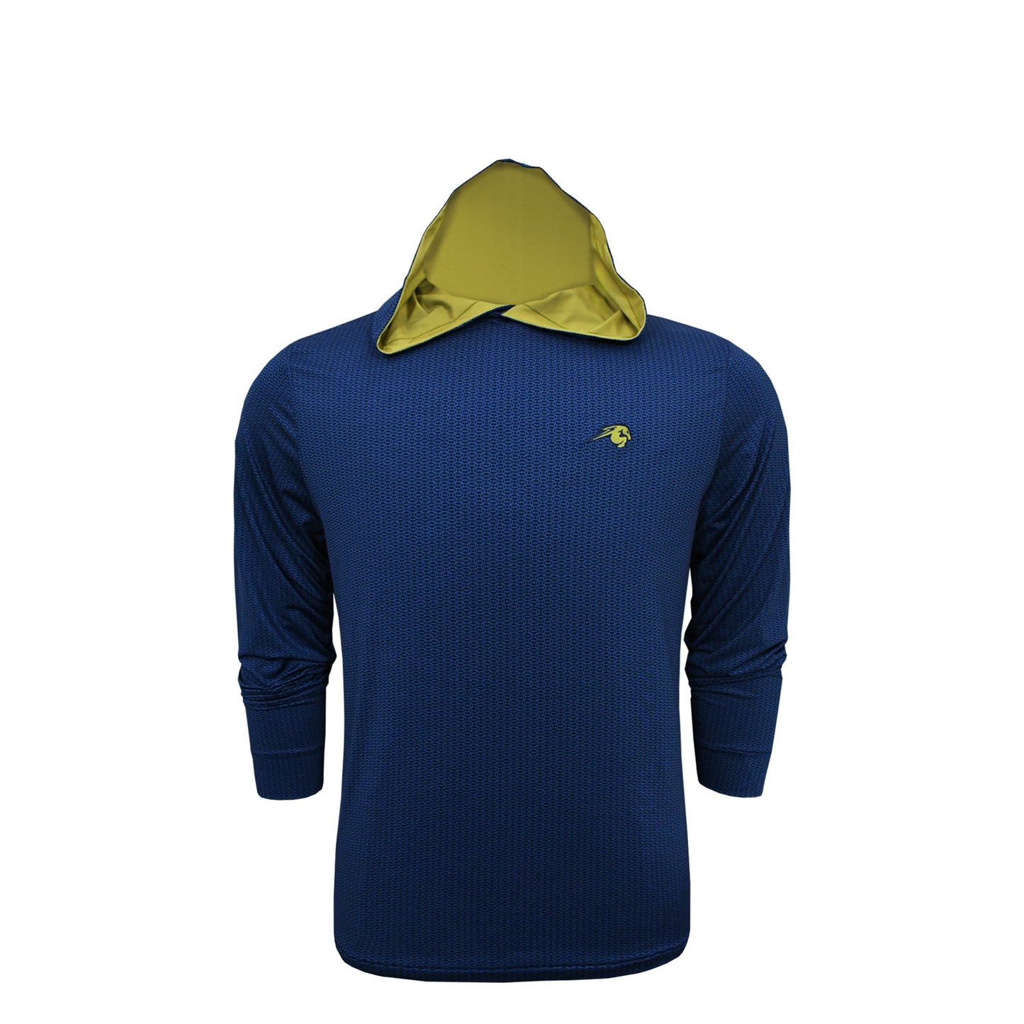 Horn Legend Hooded, mini football print navy, charger horse embroidered