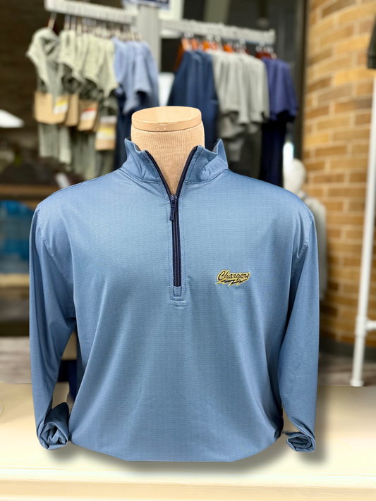 Horn Legend 1/4 zip lightweight pullover, navy, Chargers Lightening Bolt