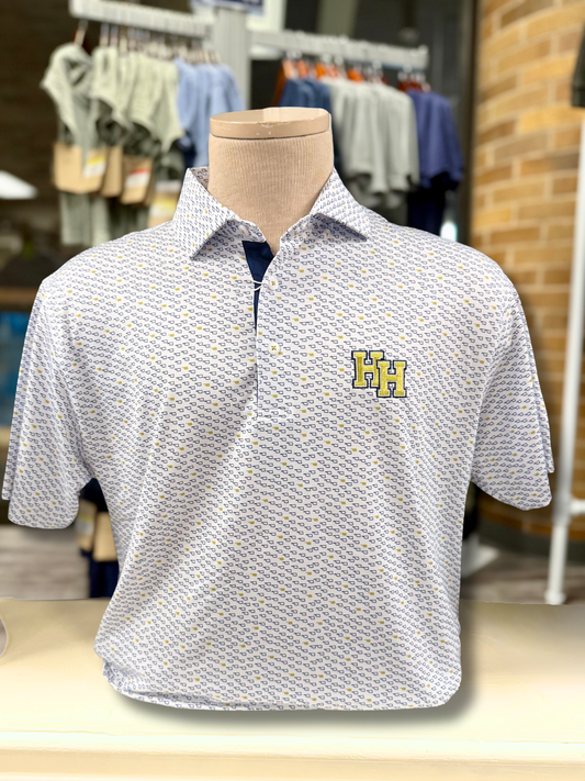 Horn Legend Polo, navy/gold Oklahomas, Stacked Hs