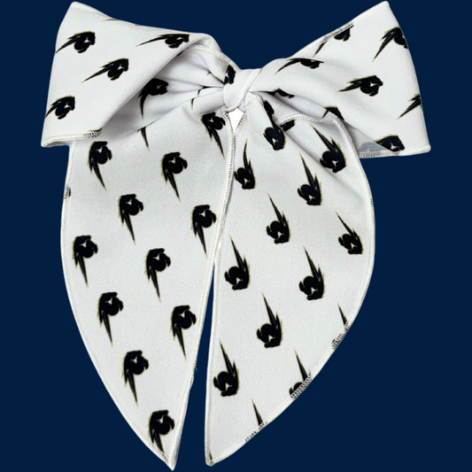 King whimsy tail bow, Charger horse logo