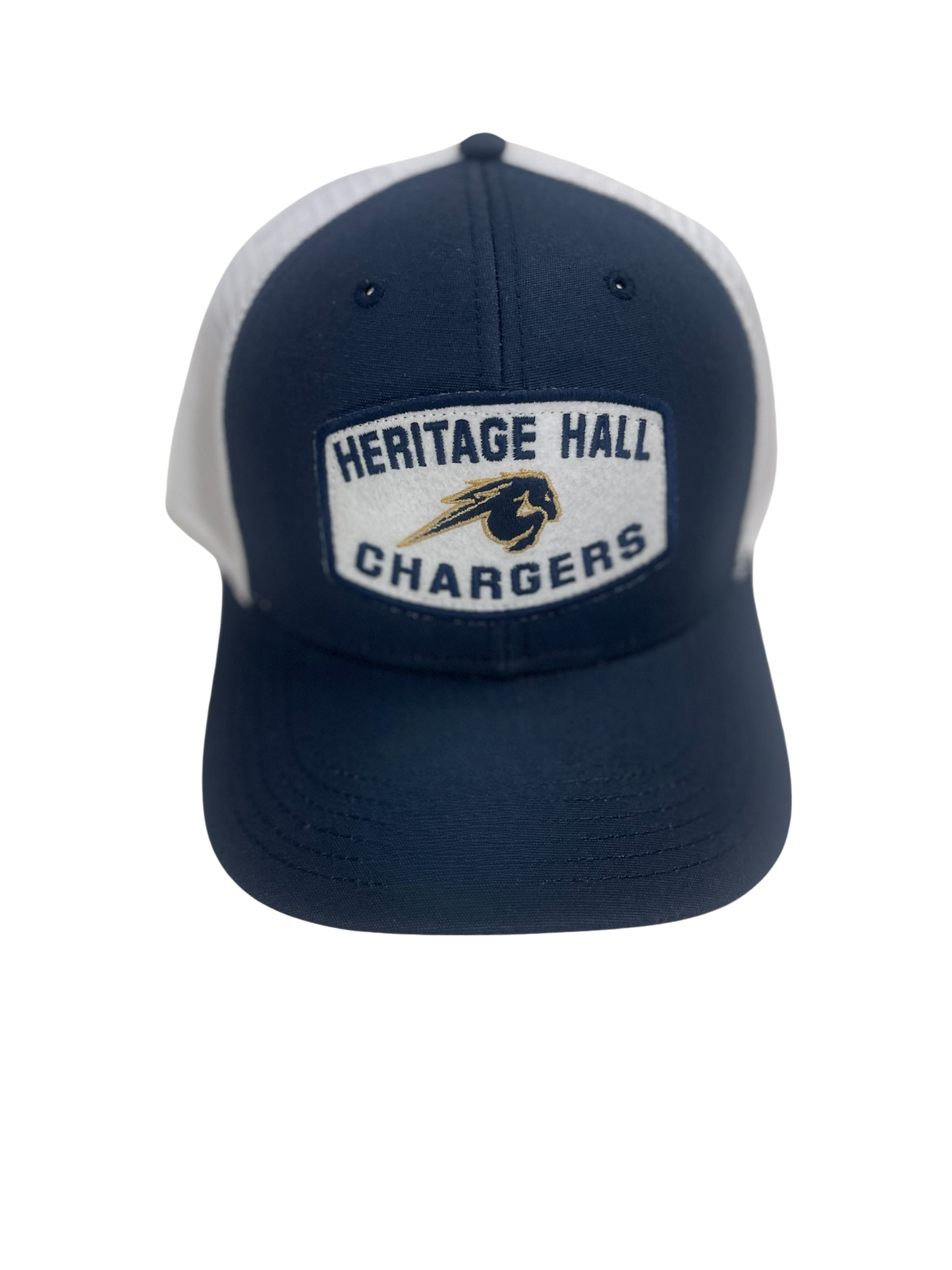 Hat, Trucker patch white with navy HER HALL, horse, CHARGERS