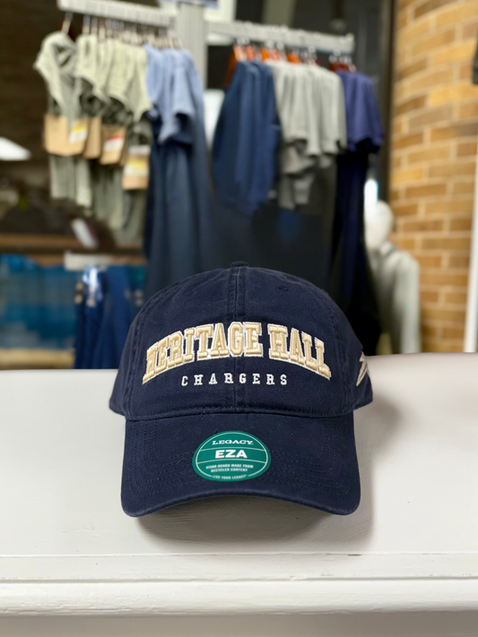 Legacy Hat, Navy, Heritage Hall Front, Charger side