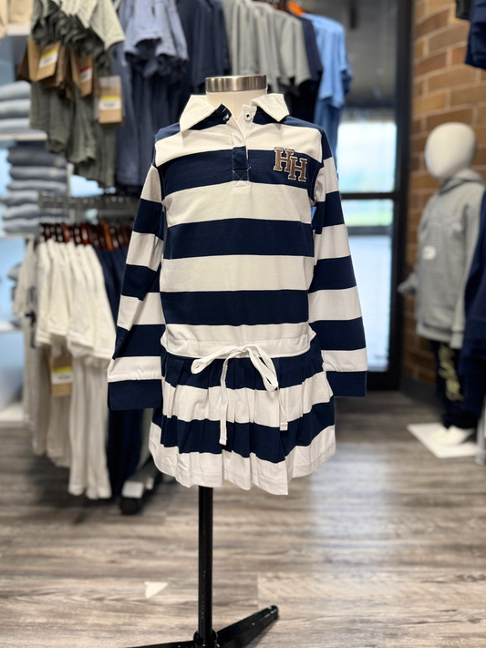 Youth Long Sleeve Rugby Style Dress, stacked Hs