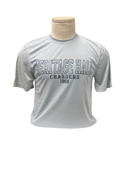 Men's Champion t-shirt, grey, navy block HER HALL