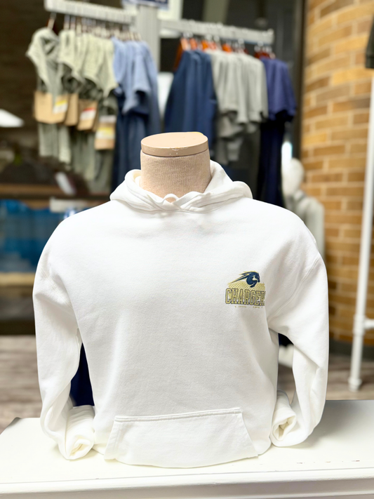 Men's Hooded Sweatshirt, white, front and back logos
