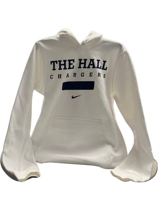 Men's Nike Sweatshirt, white, navy THE HALL bar, hoodie