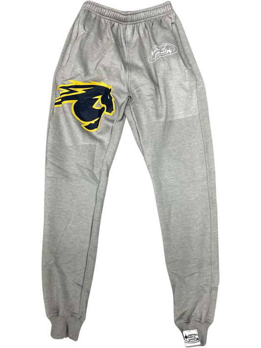 Men's Sweatpants, Center of Gravity by Mecka, grey with Charger Horse