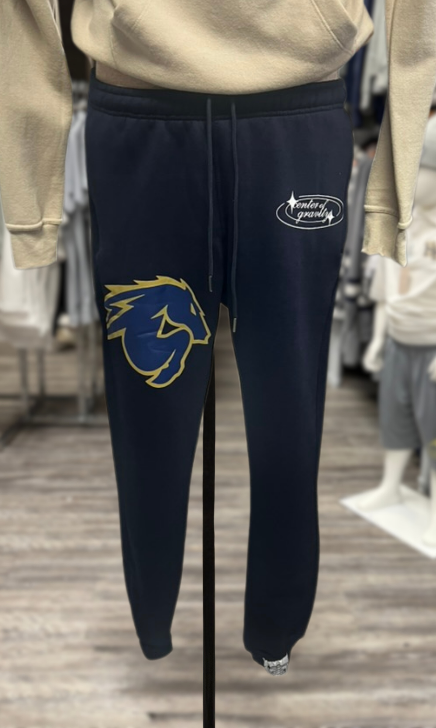 Men's Sweatpants, navy, Center of Gravity by Mecka