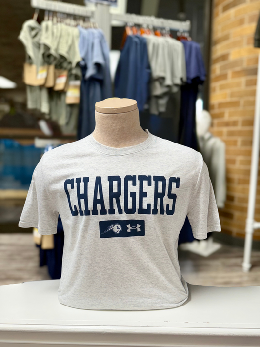 Men's UA Performance Cotton Tee, light grey, CHARGERS