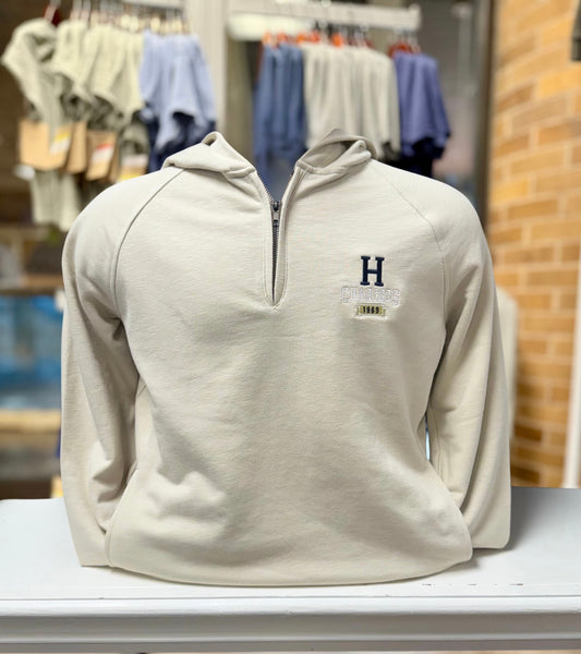 Men's Weekender 1/4 zip hood, beige
