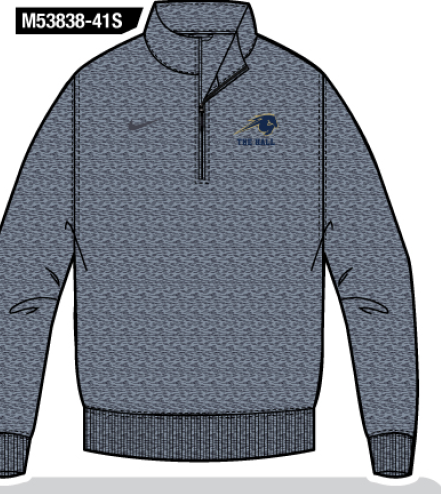 Men's Dri-Fit Coach 1/2 Zip, navy, horse the hall