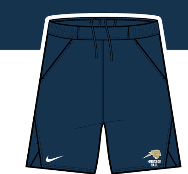 Men's Shorts, Dri-FIT, navy, charger horse