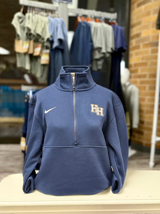 Nike Club Fleece 1/2 zip Sweatshirt, navy, stacked Hs