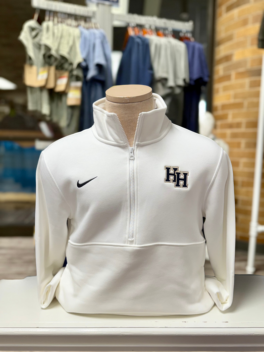 Nike Club Fleece 1/2 zip Sweatshirt, white, stacked Hs