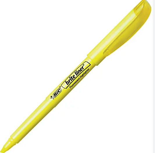 BIC yellow Highlighters
