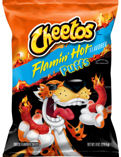 Cheetos flamin hot puffs