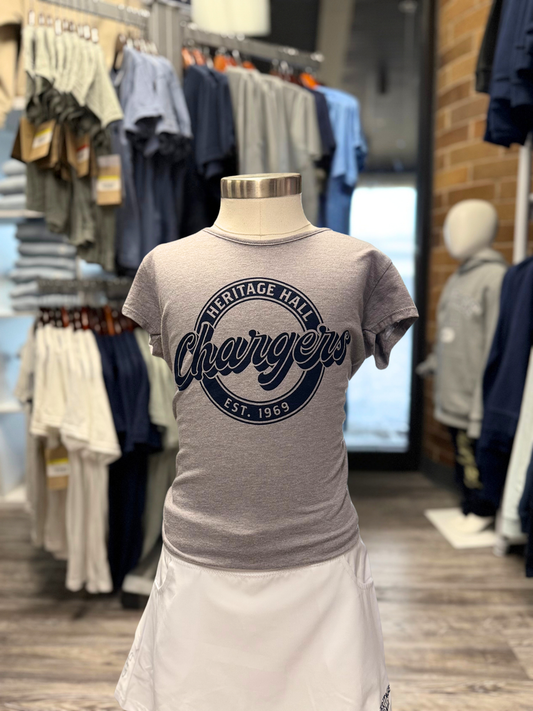 Youth T-Shirt, grey, circle Heritage Hall