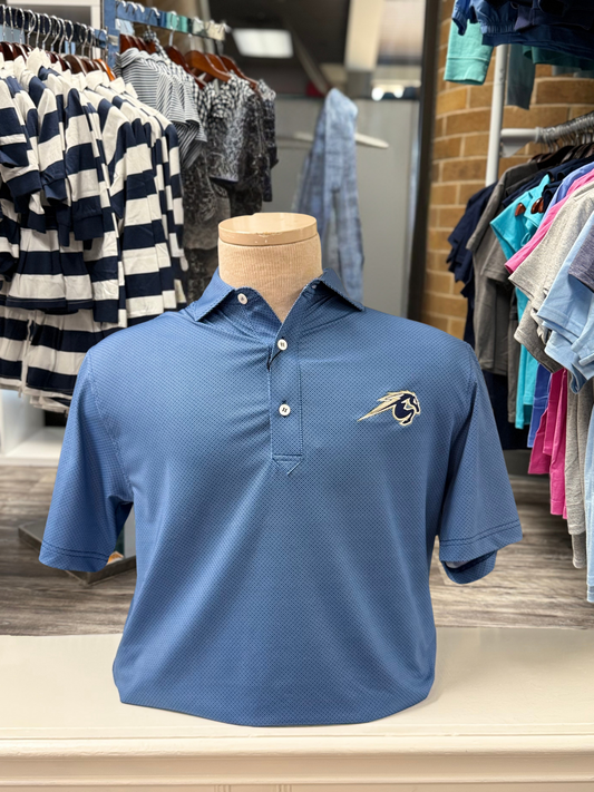 Turtleson Polo, navy diamond print, Charger Horse