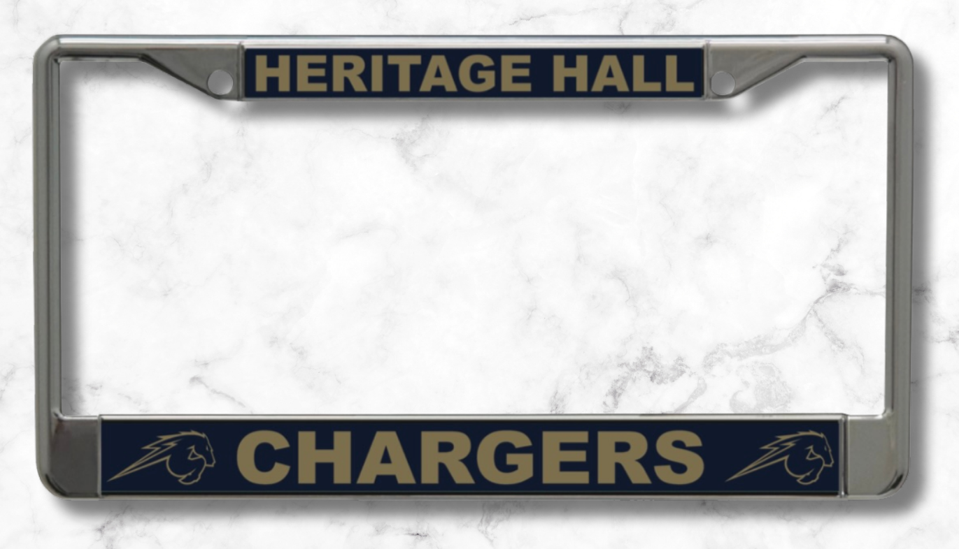Wincraft Metal License Plate, Gold Heritage Hall Chargers
