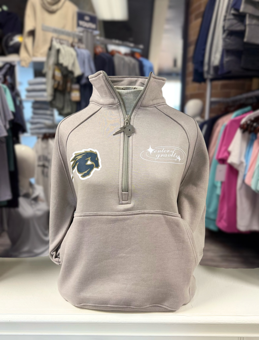 Women's 1/2 zip Center of Gravity by Mecka, grey