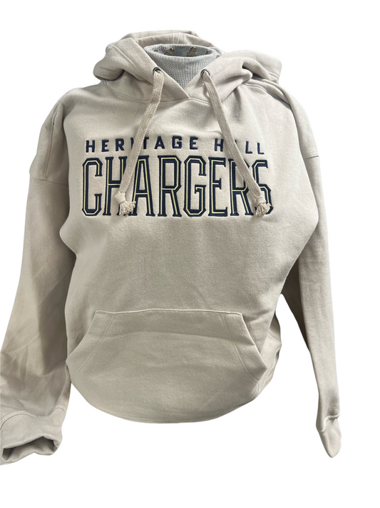 **Women's Hoodie Sweatshirt, Navy CHARGERS with gold inset