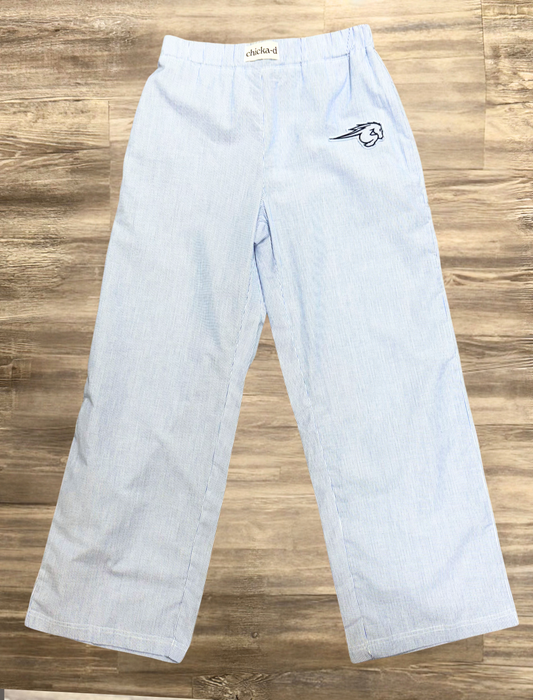 Women's PJ Pants, blue/white stripe, Charger Horse