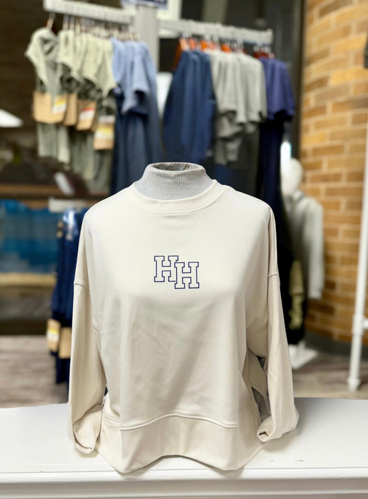 Women's Sueded Sweatshirt, Ivory, stacked Hs