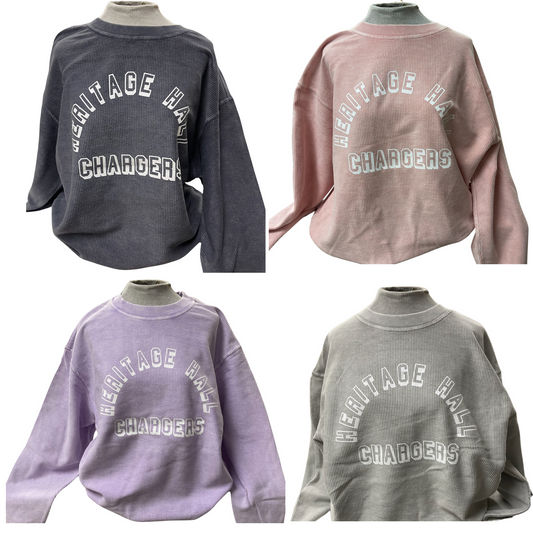 **Women's Chicka-D sweatshirt, ribbed, HER HALL arched CHARGERS white