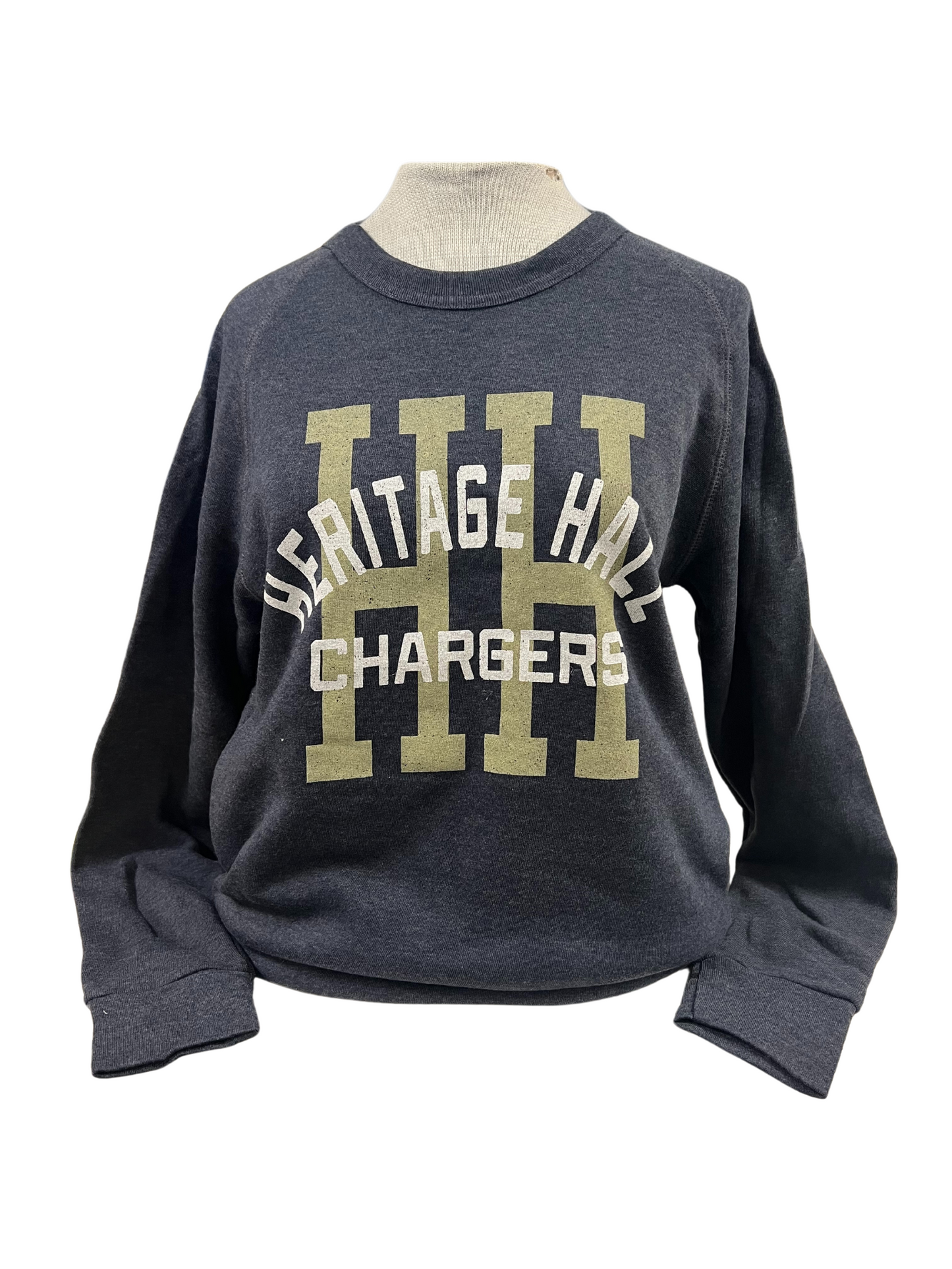 Women's sweatshirt, Navy, white HER HALL CHARG, HH gold background