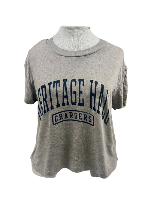 Women's t-shirt, smoke grey, cropped, HER HALL CHARGERS