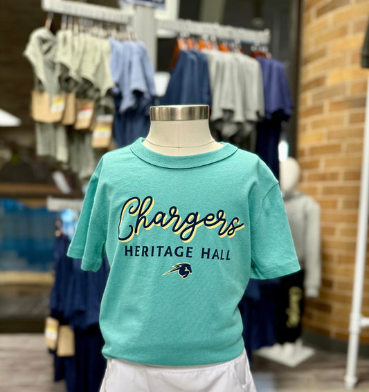 Youth Chargers Script T-Shirt, jade