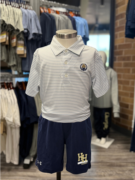 Youth Johnnie O striped polo, torch