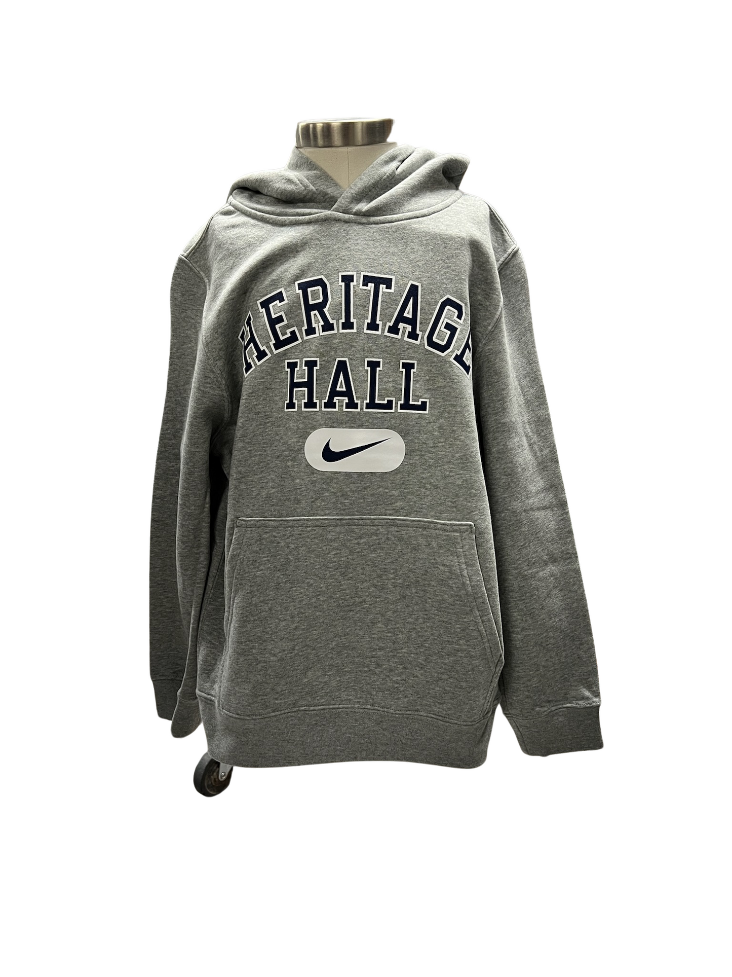 Youth Nike Hoodie Sweatshirt, grey, HER HALL Block navy/white