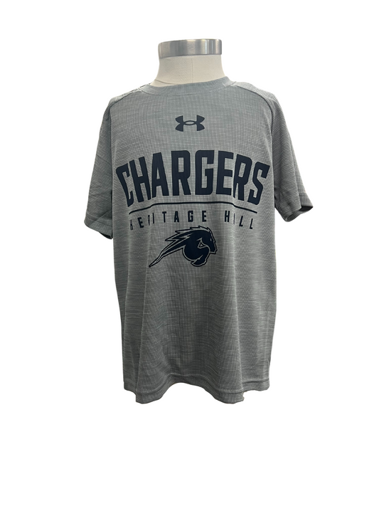 Youth UA t-shirt, grey light texture, CHARGERS line