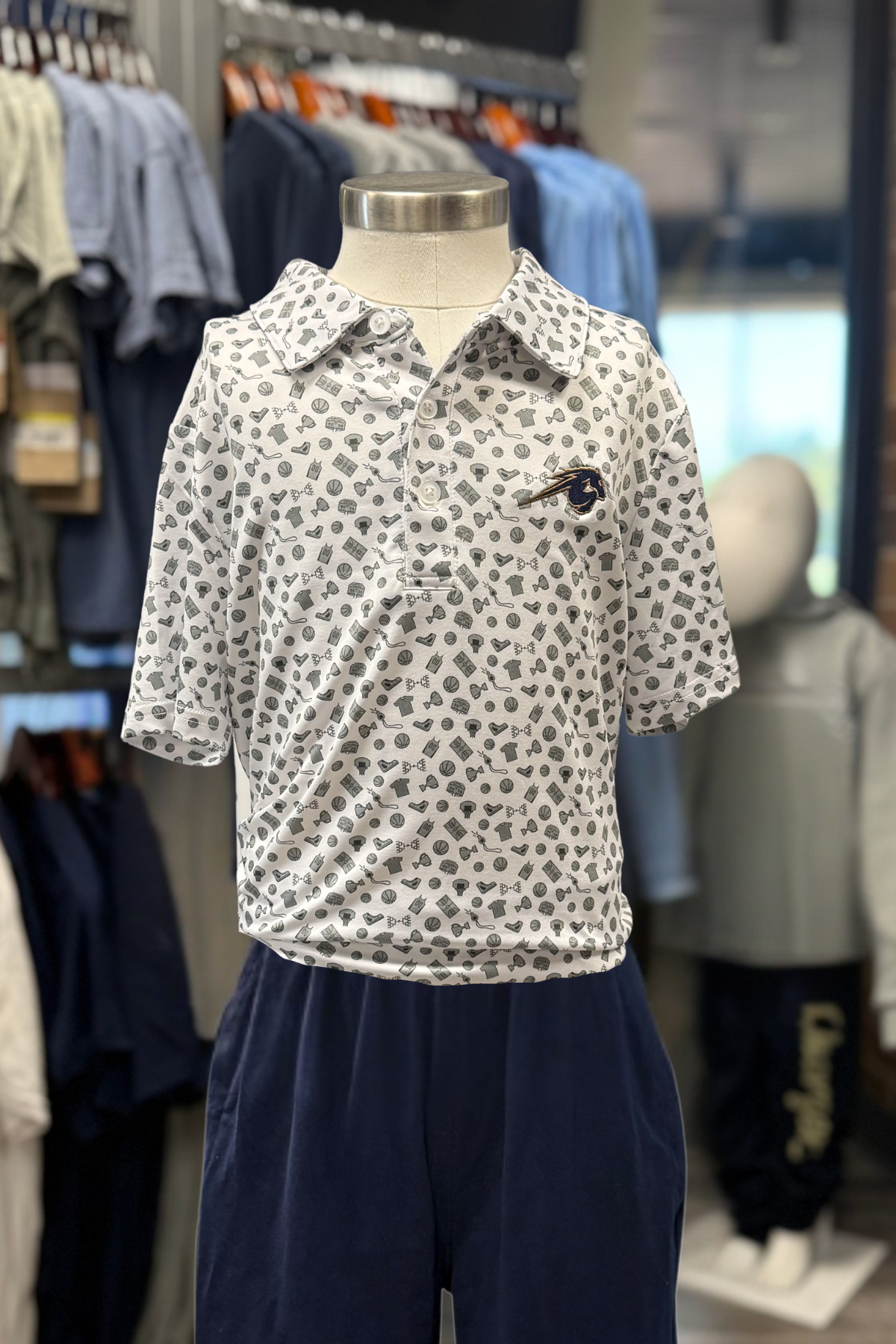 Youth Basketball Print Polo