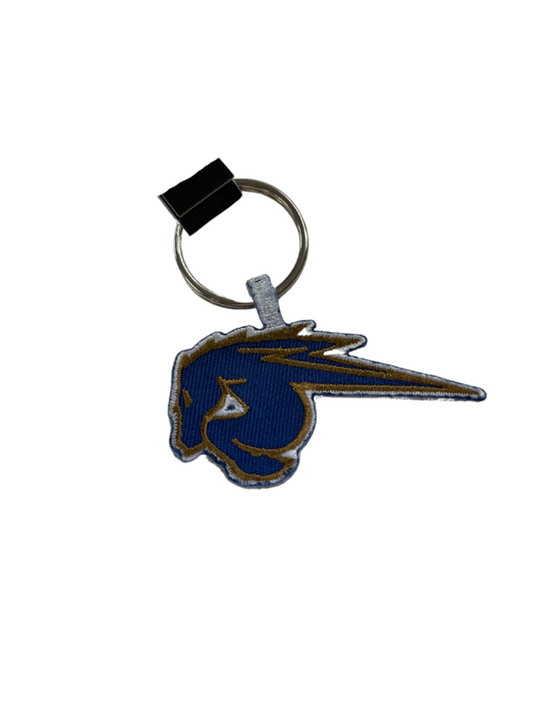 Charger Horse Embroidered Keychain Blue Charger small