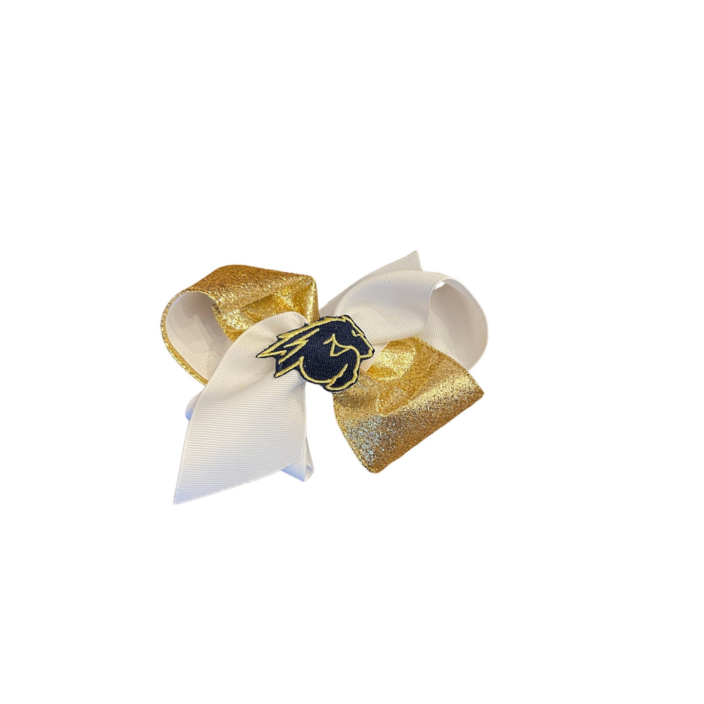 Spirit Society gold glitter/white bow, Charger Horse